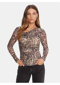 Guess Bluzka W5BP32 KCZC2 Beżowy Slim Fit - id: 0000305463630 - marki Guess - 187239842 Guess Bluzka W5BP32 KCZC2 Beżowy Slim Fit ze sklepu MODIVO w kategorii Bluzki damskie - zdjęcie 187239842