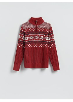 Reserved - Sweter ze świątecznym wzorem - czerwony ze sklepu Reserved w kategorii Swetry męskie - zdjęcie 187241063