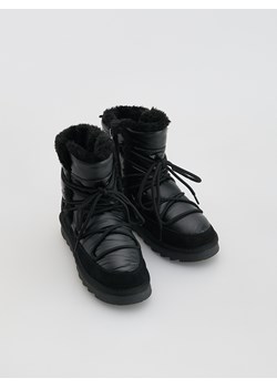 Reserved - Ocieplane śniegowce z wiązaniem - czarny ze sklepu Reserved w kategorii Buty zimowe dziecięce - zdjęcie 187242493