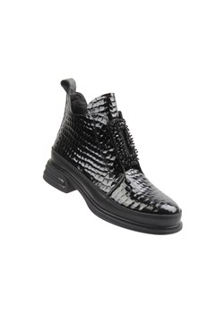 Eleganckie botki damskie Cambell 25-60320, czarny lakier ze sklepu ulubioneobuwie w kategorii Botki - zdjęcie 187244470