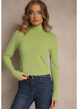 Zielona Casualowa Bluzka z Golfem Longsleeve Ralaia ze sklepu renee.pl w kategorii Bluzki damskie - zdjęcie 187244712