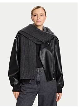 Szalik Calvin Klein Ck Metal Wool Rib Scarf LV04D8056G Szary ze sklepu eobuwie.pl w kategorii Szaliki i chusty damskie - zdjęcie 187248700
