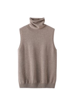 Damski wełniany golf bez rękawów - Brązowy S ze sklepu Intimica.pl w kategorii Swetry damskie - zdjęcie 187250681