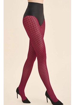 Żakardowe rajstopy w serca bordowe Cherie 60 DEN, Kolor bordowy, Rozmiar 3, Gabriella ze sklepu Primodo w kategorii Rajstopy - zdjęcie 187250900