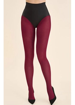 Żakardowe rajstopy z efektem siateczki bordowe Galia 80 DEN, Kolor bordowy, Rozmiar 3, Gabriella ze sklepu Primodo w kategorii Rajstopy - zdjęcie 187250904