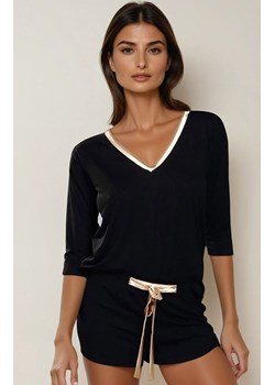 Piżama dwuczęściowa damska czarna z wiskozy Edith, Kolor czarny, Rozmiar XS, DKaren ze sklepu Intymna w kategorii Piżamy damskie - zdjęcie 187253563