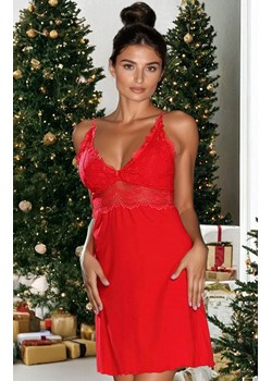 Czerwona koszulka nocna damska Pia, Kolor czerwony, Rozmiar XS, DKaren ze sklepu Intymna w kategorii Koszule nocne - zdjęcie 187253574