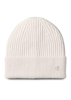 Calvin Klein Czapka Ck Metal Wool Beanie LV04D8032G Écru - id: 8719849937607 - marki Calvin Klein - 187256644 Calvin Klein Czapka Ck Metal Wool Beanie LV04D8032G Écru ze sklepu MODIVO w kategorii Czapki zimowe damskie - zdjęcie 187256644
