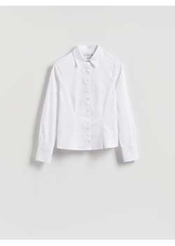 Reserved - Koszula slim fit - biały - id: 563EH-00X - marki Reserved - 187257430 Reserved - Koszula slim fit - biały ze sklepu Reserved w kategorii Koszule damskie - zdjęcie 187257430