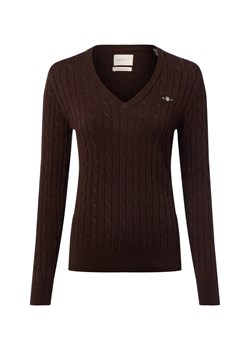 Gant Sweter damski Kobiety Bawełna czekoladowy jednolity - id: 632901-0017-09900 - marki Gant - 187257443 Gant Sweter damski Kobiety Bawełna czekoladowy jednolity ze sklepu vangraaf w kategorii Swetry damskie - zdjęcie 187257443