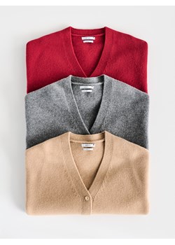 Reserved - Wełniany kardigan - brązowy - id: 606FW-82X - marki Reserved - 187258272 Reserved - Wełniany kardigan - brązowy ze sklepu Reserved w kategorii Swetry damskie - zdjęcie 187258272