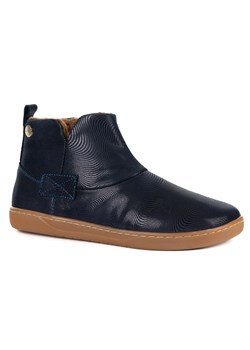 Buty damskie zimowe barefoot skórzane Z-B07 GRANATOWE niebieska fala na zamek - id: 11740n - marki Olivier - 187260484 Buty damskie zimowe barefoot skórzane Z-B07 GRANATOWE niebieska fala na zamek ze sklepu butyolivier w kategorii Botki - zdjęcie 187260484
