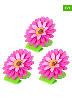 Vigar Magnetyczne klipsy (3 szt.) &quot;Flower power&quot; w kolorze różowym - 8 cm ze sklepu Limango Polska w kategorii Akcesoria kuchenne - zdjęcie 187262012