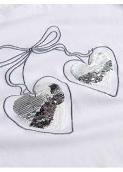 Reserved - T-shirt z cekinową aplikacją - złamana biel ze sklepu Reserved w kategorii Bluzki dziewczęce - zdjęcie 187263170