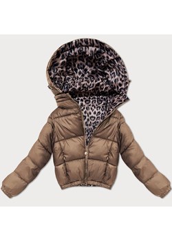 Dwustronna krótka kurtka damska Minority brązowa panterka (M6-6001-305) ze sklepu goodlookin.pl w kategorii Kurtki damskie - zdjęcie 187264580