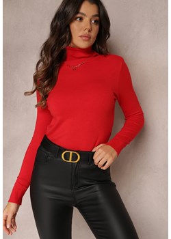 Czerwony Golf z Bawełną w Klasycznym Stylu Reiredia - id: 2206-S-64-RED - marki Renee - 187264632 Czerwony Golf z Bawełną w Klasycznym Stylu Reiredia ze sklepu renee.pl w kategorii Swetry damskie - zdjęcie 187264632