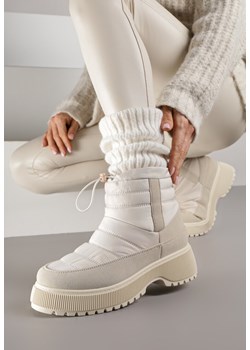 Beżowe Śniegowce Ozdobione Pikowaną Cholewką Monalavea - id: 401829 - marki born2be - 187264960 Beżowe Śniegowce Ozdobione Pikowaną Cholewką Monalavea ze sklepu born2be.pl w kategorii Śniegowce damskie - zdjęcie 187264960