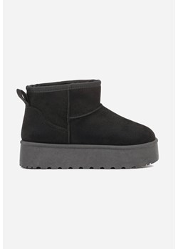 Czarne Wsuwane Śniegowce z Imitacji Zamszu na Platformie Tusanala - id: 401806 - marki born2be - 187264980 Czarne Wsuwane Śniegowce z Imitacji Zamszu na Platformie Tusanala ze sklepu born2be.pl w kategorii Buty zimowe dziecięce - zdjęcie 187264980