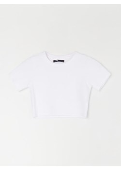 Sinsay - Prążkowany crop top - biały - id: 7876J-00X - marki Sinsay - 187266464 Sinsay - Prążkowany crop top - biały ze sklepu Sinsay w kategorii Bluzki damskie - zdjęcie 187266464