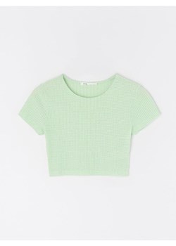 Sinsay - Koszulka basic - zielony - id: 8035J-07P - marki Sinsay - 187266480 Sinsay - Koszulka basic - zielony ze sklepu Sinsay w kategorii Bluzki damskie - zdjęcie 187266480