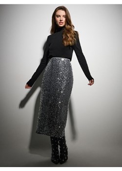 Sinsay - Spódnica ołówkowa z połyskującymi cekinami - srebrny - id: 990EY-SLV - marki Sinsay - 187266564 Sinsay - Spódnica ołówkowa z połyskującymi cekinami - srebrny ze sklepu Sinsay w kategorii Spódnice - zdjęcie 187266564