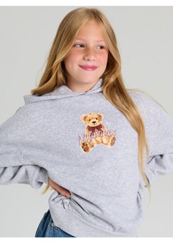 Sinsay - Dresowa bluza hoodie z nadrukiem na plecach - szary - id: 081GC-85M - marki Sinsay - 187267741 Sinsay - Dresowa bluza hoodie z nadrukiem na plecach - szary ze sklepu Sinsay w kategorii Bluzy dziewczęce - zdjęcie 187267741