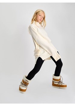 Sinsay - Legginsy z grubej prążkowanej dzianiny z polarem wewnątrz - czarny ze sklepu Sinsay w kategorii Spodnie dziewczęce - zdjęcie 187267753