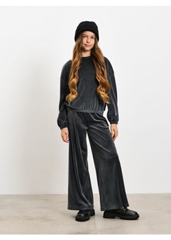 Sinsay - Welurowa bluza crewneck - szary - id: 610FV-86X - marki Sinsay - 187267761 Sinsay - Welurowa bluza crewneck - szary ze sklepu Sinsay w kategorii Bluzy dziewczęce - zdjęcie 187267761