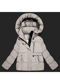 Puchowa luźna kurtka damska z kapturem S'West jasny beżowy (B8529-46) - id: 25800 - marki Goodlookin.pl - 187268801 Puchowa luźna kurtka damska z kapturem S'West jasny beżowy (B8529-46) ze sklepu goodlookin.pl w kategorii Kurtki damskie - zdjęcie 187268801