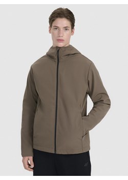 Męski softshell z kapturem 4F 4FWSS25TSOFM324 - brązowy ze sklepu Sportstylestory.com w kategorii Kurtki męskie - zdjęcie 187270322