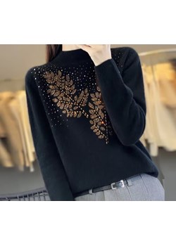 Sweter damski z ozdobnymi cekinami - Czarny S - id: 9891881288009 - marki Intimica - 187270564 Sweter damski z ozdobnymi cekinami - Czarny S ze sklepu Intimica.pl w kategorii Swetry damskie - zdjęcie 187270564