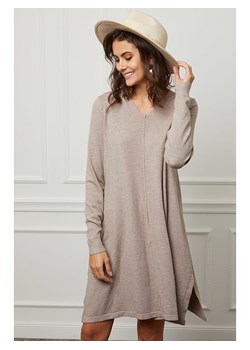 Joséfine Sukienka dzianinowa &quot;Farel&quot; w kolorze beżowym ze sklepu Limango Polska w kategorii Sukienki - zdjęcie 187271664