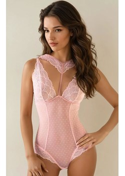 Różowe koronkowe body damskie Kreame Pink LC 90546, Kolor różowy, Rozmiar L/XL, LivCo Corsetti Fashion ze sklepu Intymna w kategorii Body damskie - zdjęcie 187272001