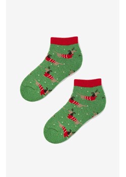 Marilyn ciepłe krótkie skarpetki damskie w pieski B38, Kolor zielono-czerwony, Rozmiar uniwersalny, Marilyn - id: 179708 - marki Marilyn - 187272061 Marilyn ciepłe krótkie skarpetki damskie w pieski B38, Kolor zielono-czerwony, Rozmiar uniwersalny, Marilyn ze sklepu Intymna w kategorii Skarpetki damskie - zdjęcie 187272061