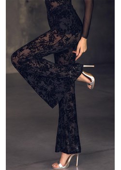 Marilyn spodnie dzwony z flokowym wzorem Gaja, Kolor czarny, Rozmiar L, Marilyn - id: 221652 - marki Marilyn - 187272090 Marilyn spodnie dzwony z flokowym wzorem Gaja, Kolor czarny, Rozmiar L, Marilyn ze sklepu Intymna w kategorii Spodnie damskie - zdjęcie 187272090