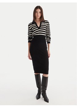 Liu Jo Sukienka dzianinowa TF5215 MS63L Czarny Regular Fit - id: 0000305586735 - marki Liu Jo - 187273381 Liu Jo Sukienka dzianinowa TF5215 MS63L Czarny Regular Fit ze sklepu MODIVO w kategorii Sukienki - zdjęcie 187273381