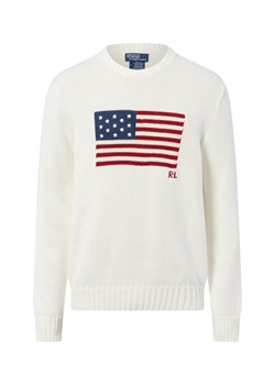 Polo Ralph Lauren Męski sweter z dzianiny Mężczyźni Bawełna écru jednolity ze sklepu vangraaf w kategorii Swetry męskie - zdjęcie 187273694