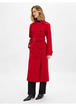 HUGO Damski trencz z zawartością wełny - Martinu Kobiety czerwony jednolity - id: 782363-0001-00360 - marki Hugo Boss - 187273733 HUGO Damski trencz z zawartością wełny - Martinu Kobiety czerwony jednolity ze sklepu vangraaf w kategorii Płaszcze damskie - zdjęcie 187273733
