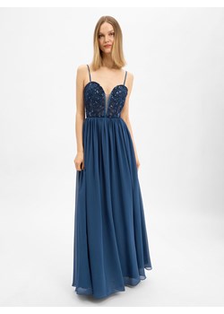 Laona Damska sukienka wieczorowa Kobiety Szyfon granatowy jednolity ze sklepu vangraaf w kategorii Sukienki - zdjęcie 187273750