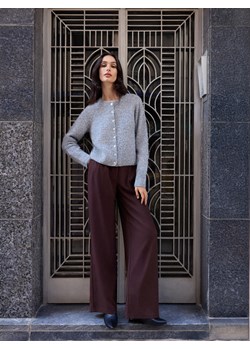 Mohito - Czekoladowe spodnie wide leg - ciemnobrązowy - id: 186IH-89X - marki Mohito - 187274952 Mohito - Czekoladowe spodnie wide leg - ciemnobrązowy ze sklepu Mohito w kategorii Spodnie damskie - zdjęcie 187274952