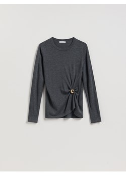 Reserved - Sweter z detalem - ciemnoszary ze sklepu Reserved w kategorii Bluzki damskie - zdjęcie 187275362