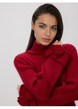 Reserved - Golf z aplikacją - czerwony ze sklepu Reserved w kategorii Swetry damskie - zdjęcie 187275424