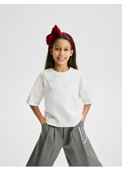 Reserved - GIRLS` BLOUSE - złamana biel - id: 497FT-01X - marki Reserved - 187275440 Reserved - GIRLS` BLOUSE - złamana biel ze sklepu Reserved w kategorii Bluzki dziewczęce - zdjęcie 187275440