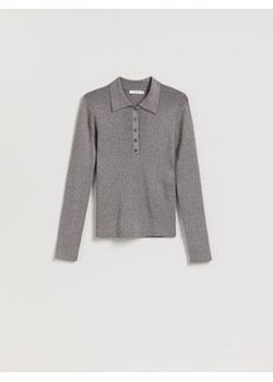 Reserved - Bluzka z kołnierzykiem - ciemnoszary ze sklepu Reserved w kategorii Bluzki damskie - zdjęcie 187275534