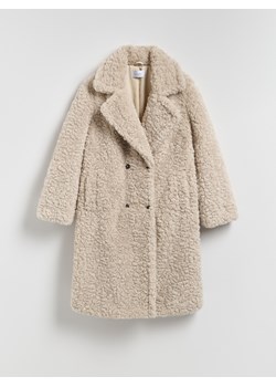 Reserved - Płaszcz z imitacji baranka - beżowy ze sklepu Reserved w kategorii Płaszcze damskie - zdjęcie 187275650