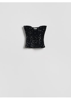 Reserved - Cekinowy top - czarny ze sklepu Reserved w kategorii Bluzki damskie - zdjęcie 187275674