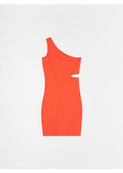 Sinsay - Dopasowana sukienka mini na jedno ramię z wycięciem w tali - pomarańczowy - id: 5759J-22X - marki Sinsay - 187276320 Sinsay - Dopasowana sukienka mini na jedno ramię z wycięciem w tali - pomarańczowy ze sklepu Sinsay w kategorii Sukienki - zdjęcie 187276320