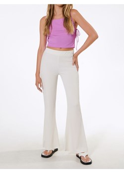 Sinsay - Spodnie wide leg - kremowy ze sklepu Sinsay w kategorii Spodnie damskie - zdjęcie 187276354