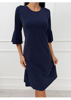 Granatowa Połyskująca Sukienka ze sklepu ModnaKiecka.pl w kategorii Sukienki - zdjęcie 187276530
