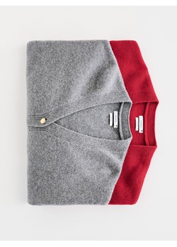 Reserved - Wełniany kardigan - szary - id: 606FW-85M - marki Reserved - 187276873 Reserved - Wełniany kardigan - szary ze sklepu Reserved w kategorii Swetry damskie - zdjęcie 187276873